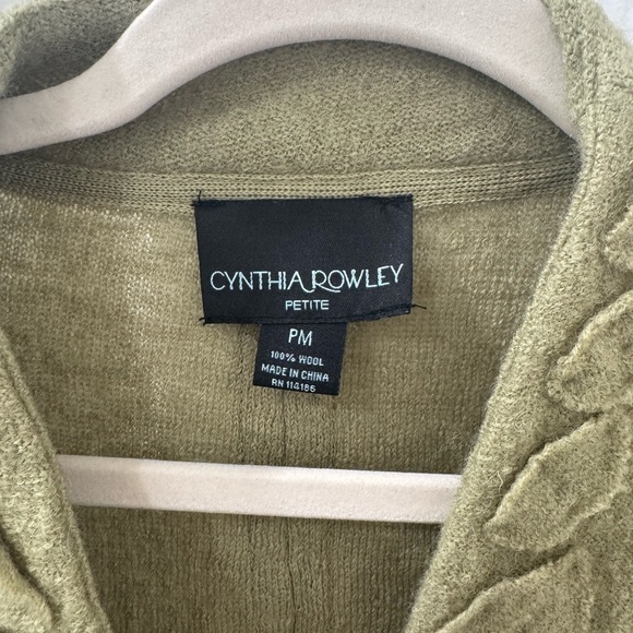 Cynthia Rowley x Anthropologie Wool Olive Green Cardigan - Picture 2 of 7